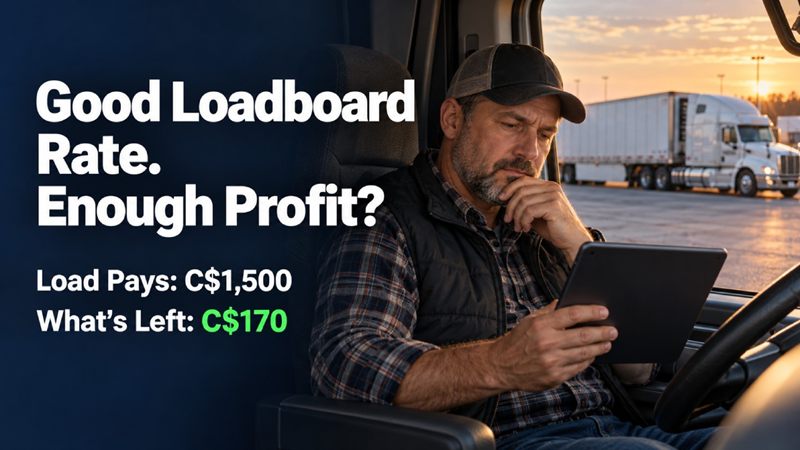 A good loadboard rate is only the starting point. Count empty kilometres, operating costs and time to see what the load actually leaves you.